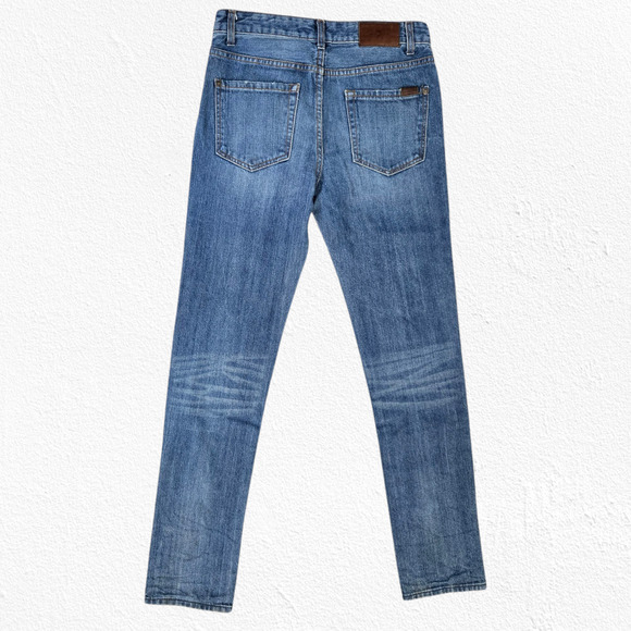 7FAM Medium Wash Mid Rise Tapered Skinny Jeans Youth 7 for all mankind Size 14 - Picture 8 of 8